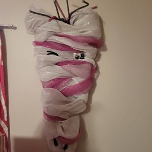 Pink zebra art deco wreath